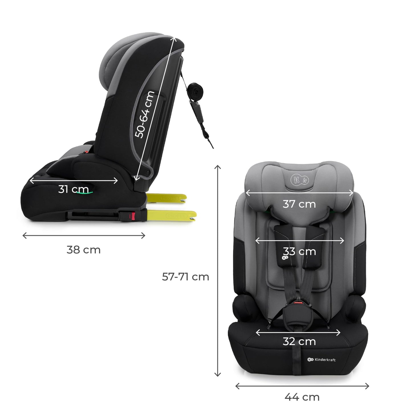 Kinderkraft Safety Fix 3 Pro Kindersitz Grau